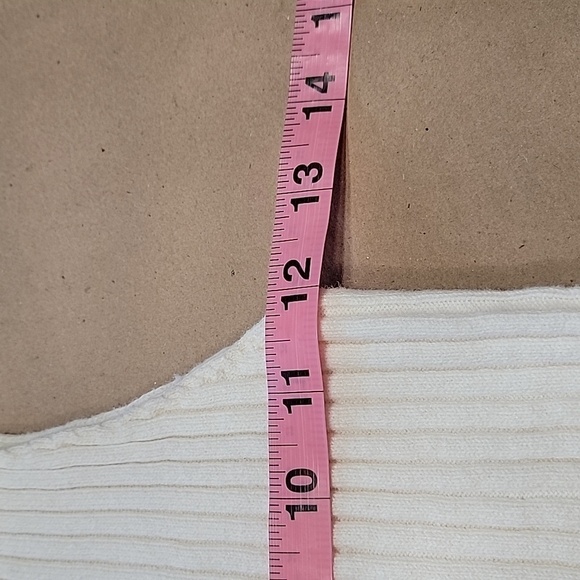 Club Monaco Size M Off White / Ivory Knit Sweater Tank with Resin Ring Accents - Picture 7 of 12